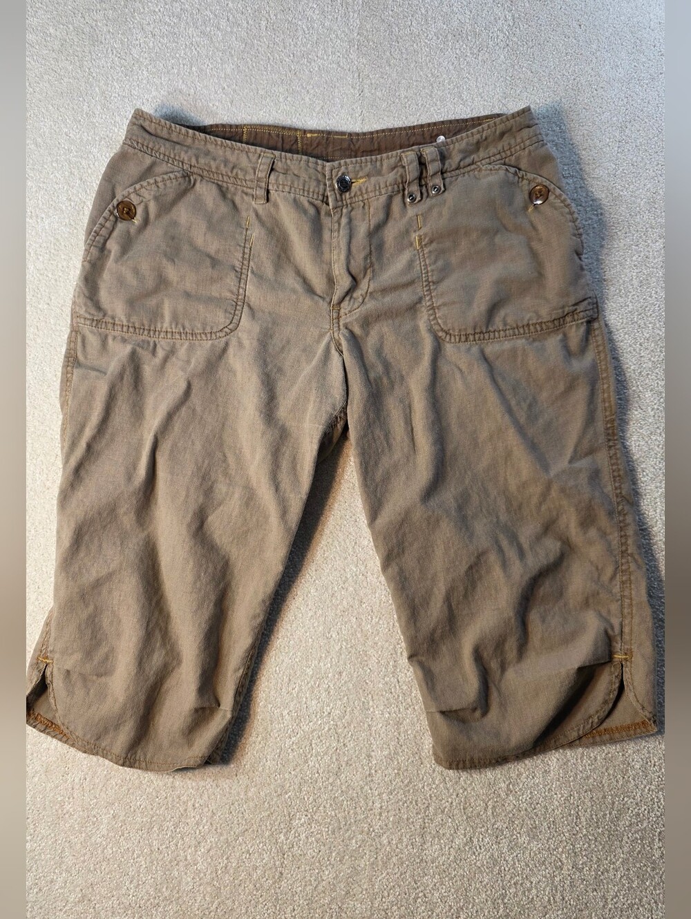 Kavu Hemp Cotton Khaki Bermuda Shorts Trails Hiking Minimalist Womens 10